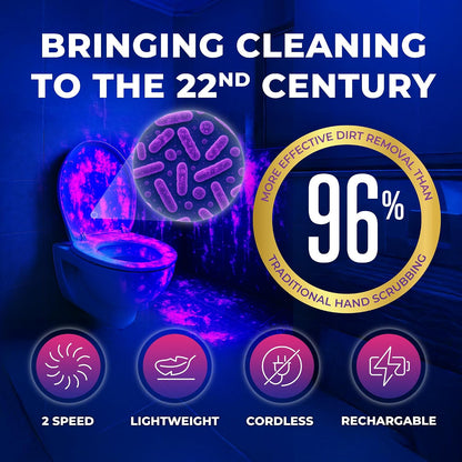 Synoshi PRO Electric Spin Scrubber with Long Handle – Cordless Shower Scrubber, Bathroom Cleaning Brush, Electric Scrubber for Cleaning Shower, Tub & Floor, Adjustable Angles, 2 Speeds Power Scrubber