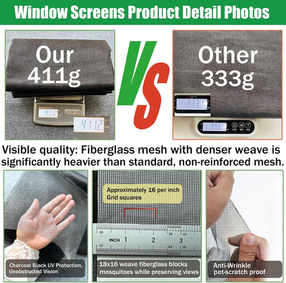 Screen Repair Kit & Window Screen Replacement Kit with Spline Roller Tool, Spline Removal Hook, Screen Cutter - Easy to Use 5-in-1 Tool for Screen Door Repair, Windows, Patio & Sliding Doors