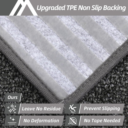 COSY HOMEER Edging Stair Treads Non-Slip Carpet Mat 28inX9in Indoor Stair Runners for Wooden Steps, Edging Stair Rugs for Kids and Dogs, 100% Polyester TPE Backing(4pc, Beige)