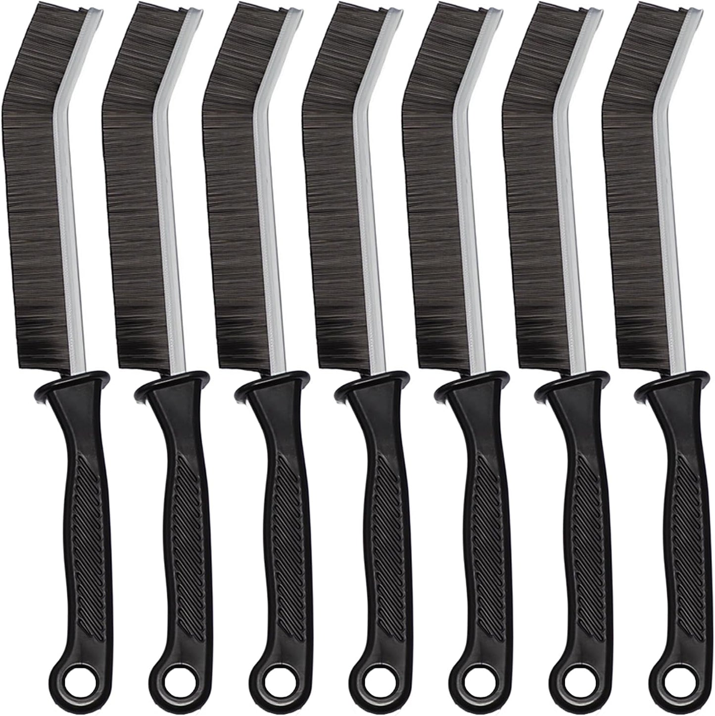 7 Pcs Hard Bristle Crevice Cleaning Brush Set - for Grout, Tight Spaces & Gap Cleaning, Deep Reach Narrow Scrubber Tools for Bathroom Tiles, Kitchen Sink, Window Tracks & Car Vents, Home Essentials