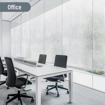 LUTE Reeded Glass Window Privacy Film, Frosted Glass Film, Removable 3D Decorative Decals Sun Blocking Anti UV Door Window Cover, No Glue Static Cling Vinyl for Bathroom Home Office, 17.5" x 78.7"