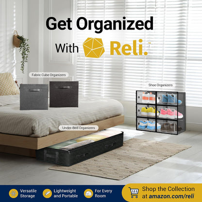 Reli. Moving Bags Heavy Duty (2 Pack) | Extra Large Totes for Storage & Packing | Small Space & Dorm Room Essentials | Packing Bags with Handles & Zippers | Alternative to Moving Boxes (Clear)