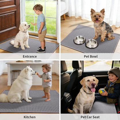 YIHOUSE Indoor Door Mat 24" x 36", Non-Slip Washable Entryway Mat, Dirt Trapper Absorbent Entrance Mat, Low Profile Floor Mat for Front/Back Door, Entryway, Khaki