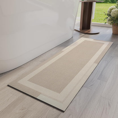 YDKGL Non Slip Bath Mat, Rubber Backing Ultra Thin Bathroom Rugs Fit Under Door Quick Dry Super Absorbent Washable Bath Rug Shower Mat for Bathroom Floor Bathtub Shower Sink, Easy Care Blue 16"x 24"