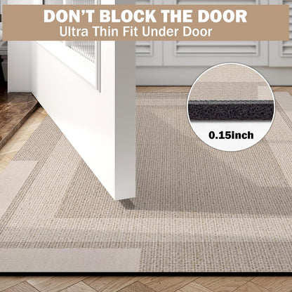 YDKGL Non Slip Bath Mat, Rubber Backing Ultra Thin Bathroom Rugs Fit Under Door Quick Dry Super Absorbent Washable Bath Rug Shower Mat for Bathroom Floor Bathtub Shower Sink, Easy Care Blue 16"x 24"