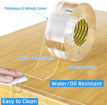 Clear Edge Protector Strip, 1.18in x 9.84FT, Sharp Edge Wrap Cover Tape, Self Adhesive Protective Bumper Corner Guards for Cabinet Door Desk Glass Table Bed Furniture, Kitchen Countertop, Waterproof