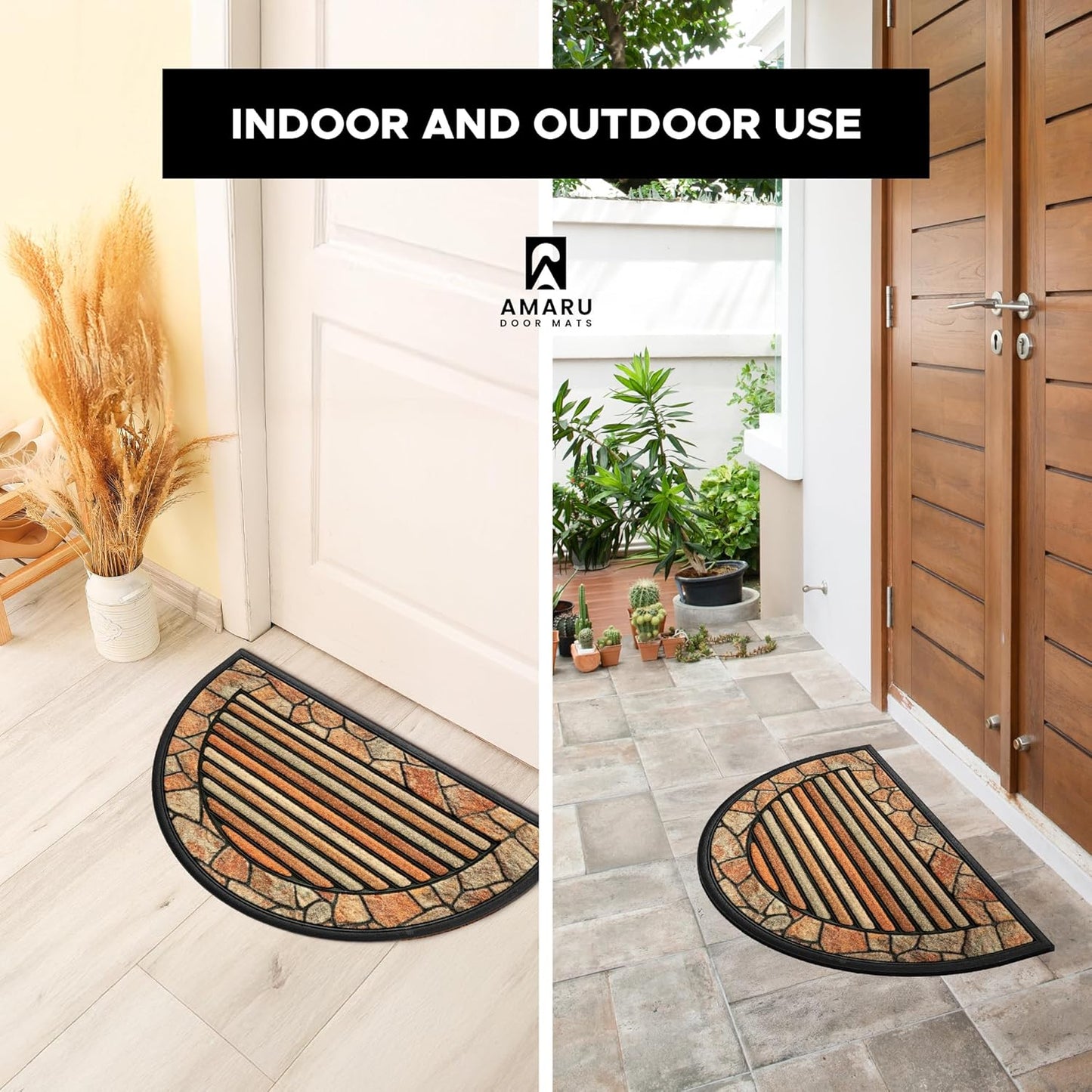 Extra Durable, Superior Absorption, Front Door Mat for Outdoor & Indoor - Welcome Mat for Entryway, Entrance, Patio, Porch - Waterproof, Non-Slip Backing, Coarse Fibers (Scales,17x29)