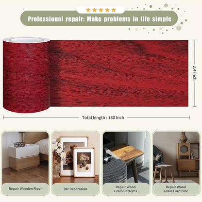 Besezx Wood Grain Repair Tape, 2.4" X15', Self Adhesive Wood Grain Repair Patch for Tables, Chairs, Baseboards, Doors, Windows, Floors, All Kinds of Furniture Renovation, Handicraft DIY. (Natural oak)