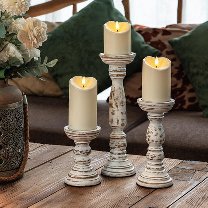 Homemory Black Flameless Candles, Halloween Candles Battery Operated with Remote and Timer, Flickering LED Pillar Candle for Theme Party, Holiday Decor, Set of 3
