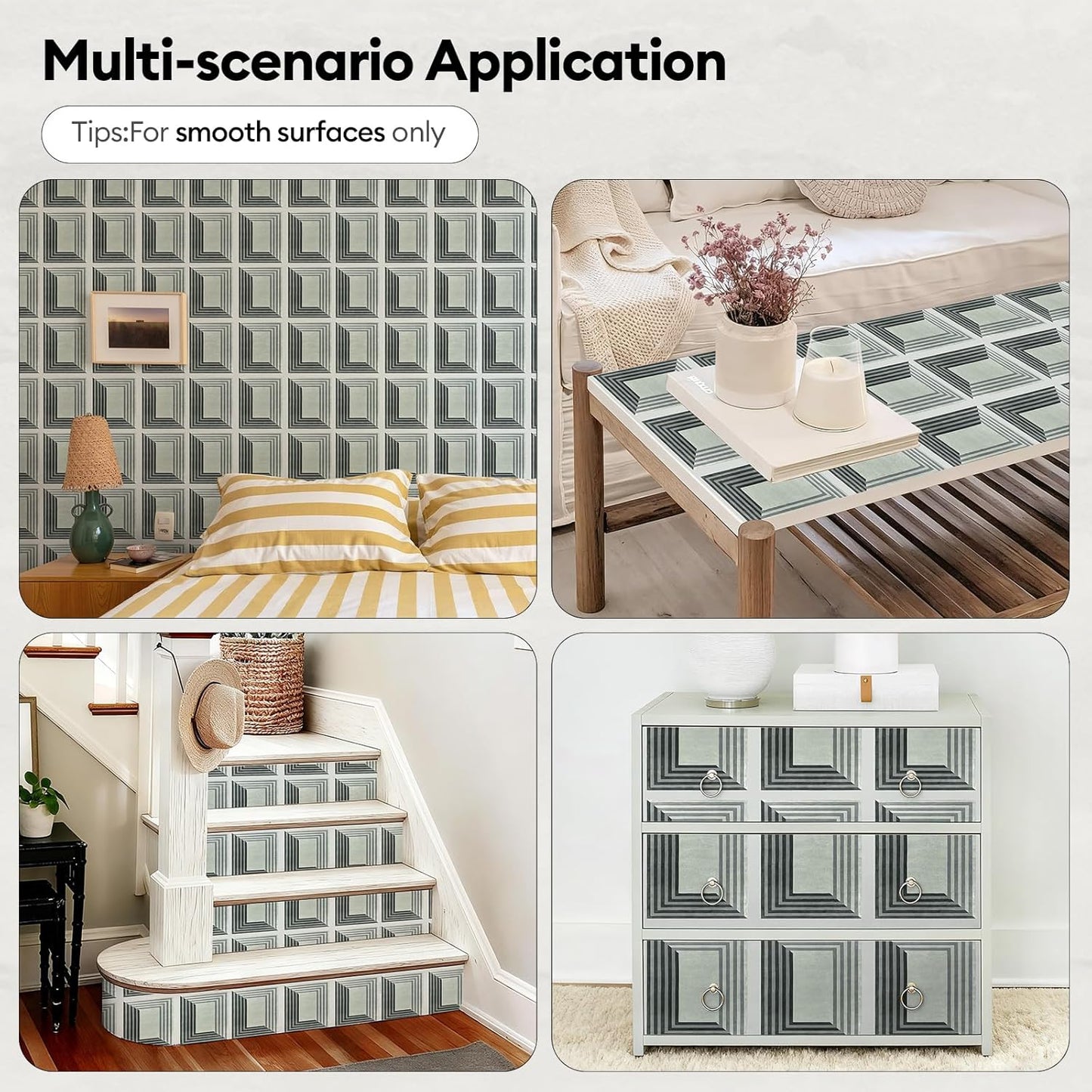 17"x118" Peel and Stick Wallpaper for Renter Friendly, Removable Wallpaper Peel and Stick, Self-Adhesive Textured Contact Paper for Walls, Cabinets, Countertops(Geometric Clay)