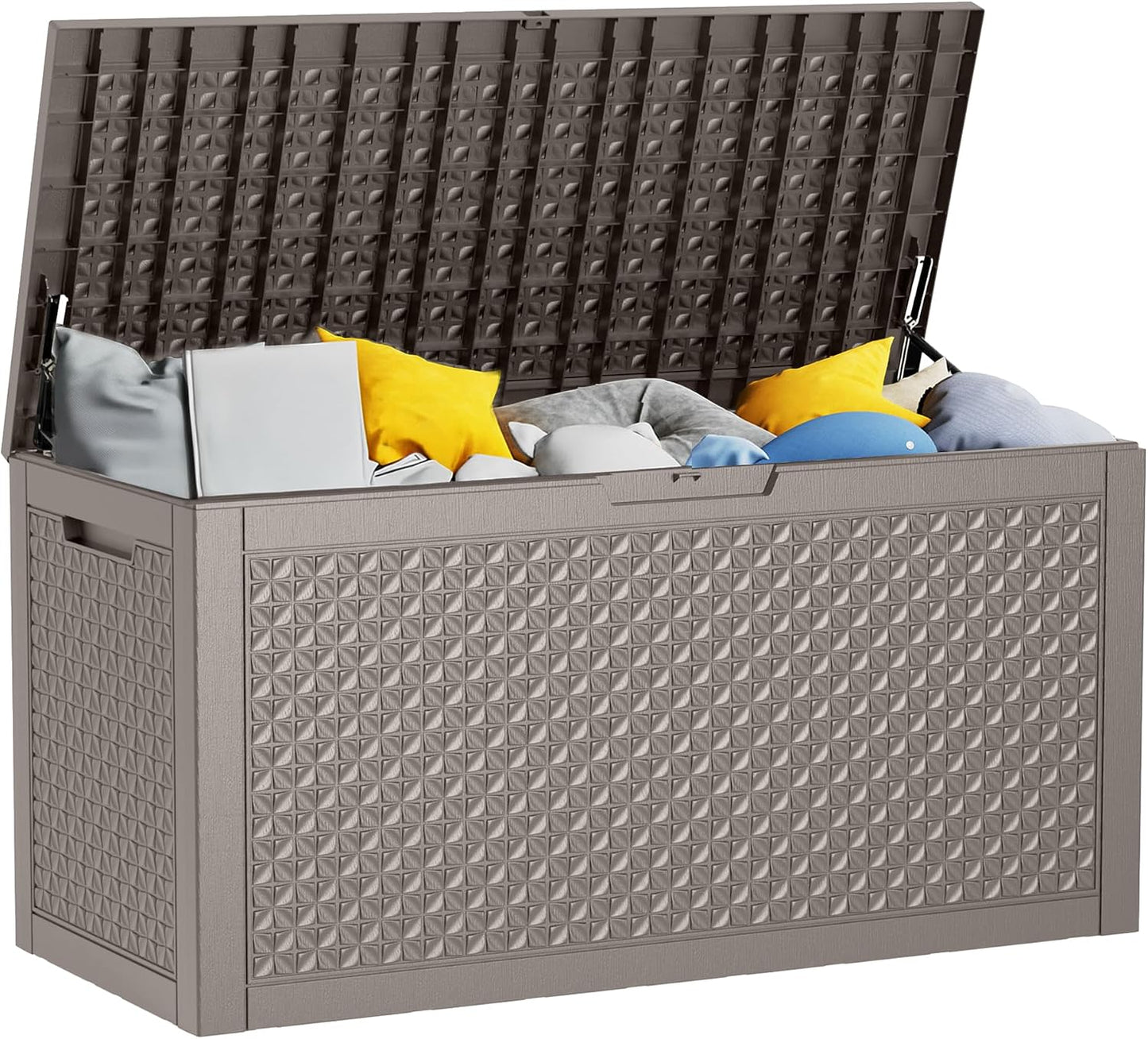 60 Gallon Outdoor Waterproof Storage Box, UV Resistant Resin Deck Box with Built-in Handle, Outdoor Storage Container for Patio Furniture, Garden Tools, Patio Cushions, Black