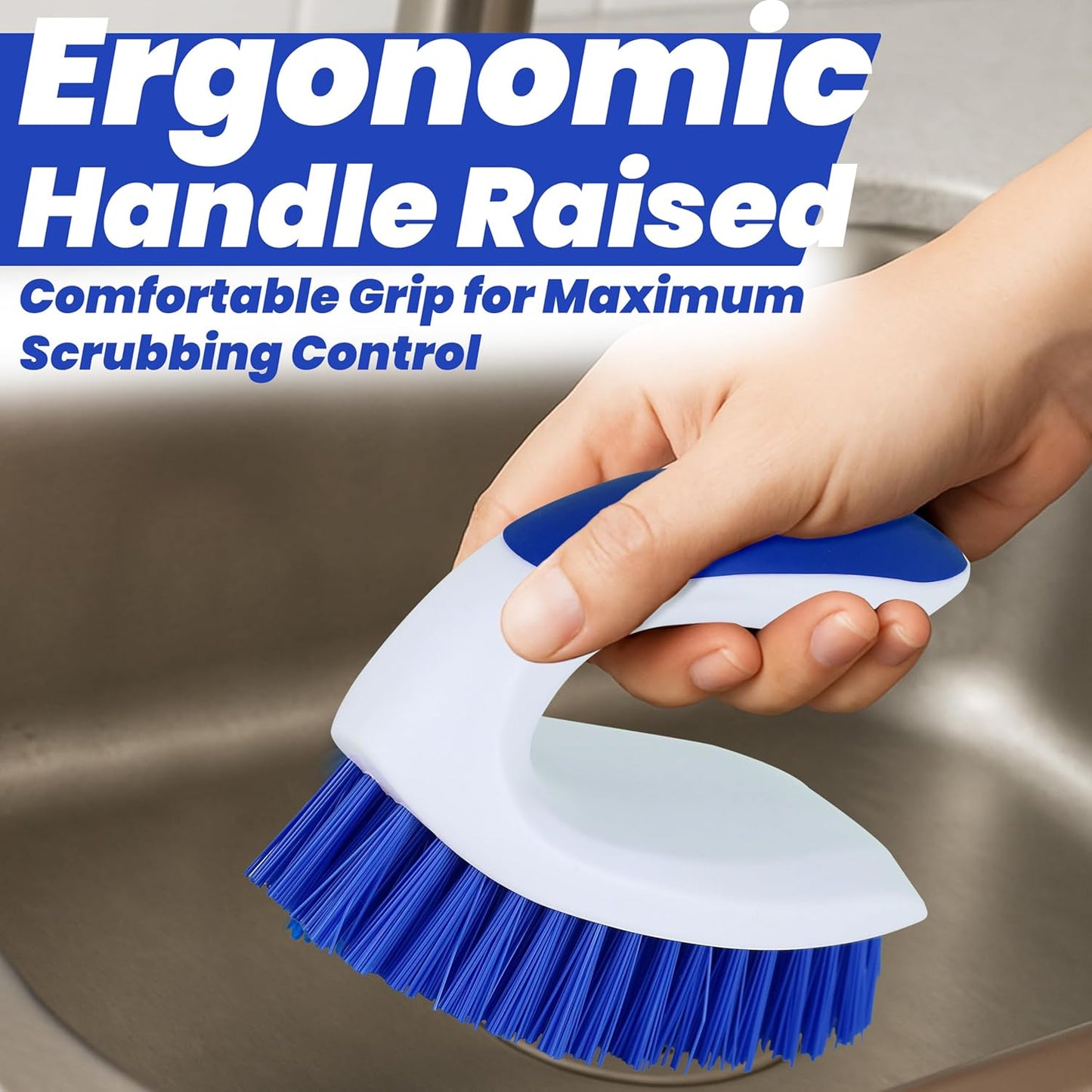 Scrub Brush, 2 Pack Household Cleaning Brushes with Stiff Bristles, Scrubbing Brush for Carpet, Shower, Bathtub, Kitchen, Pool Tile, Bathroom Scrubber, Small
