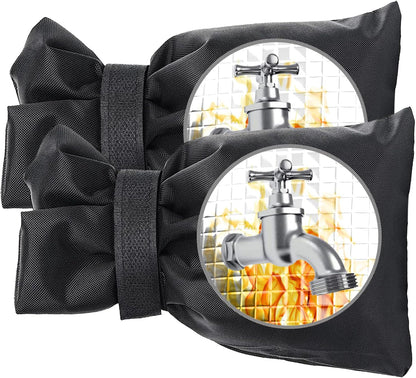 Outdoor Faucet Covers for Winter, Actgan 8.3"H x 6"W Thickened Outside Garden Faucet Socks for Freeze Protection, Reusable Insulated Faucet Covers, 2 Pack, Black
