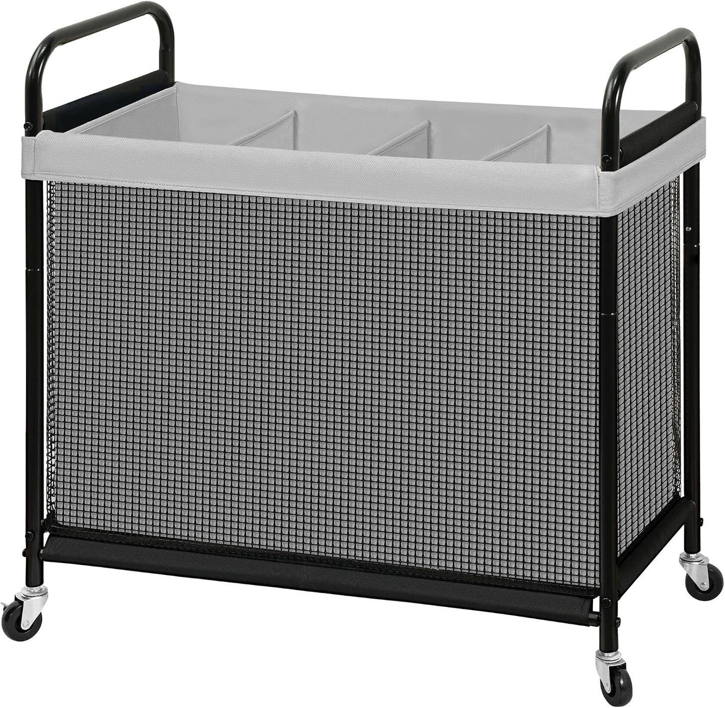 STO STO Laundry Hamper 3 Section, 120L Rolling Laundry Sorter Cart with Removable and Washable Liner Bag, Clothes Hamper with Wheels and Metal Handle for Laundry Room and Bedroom