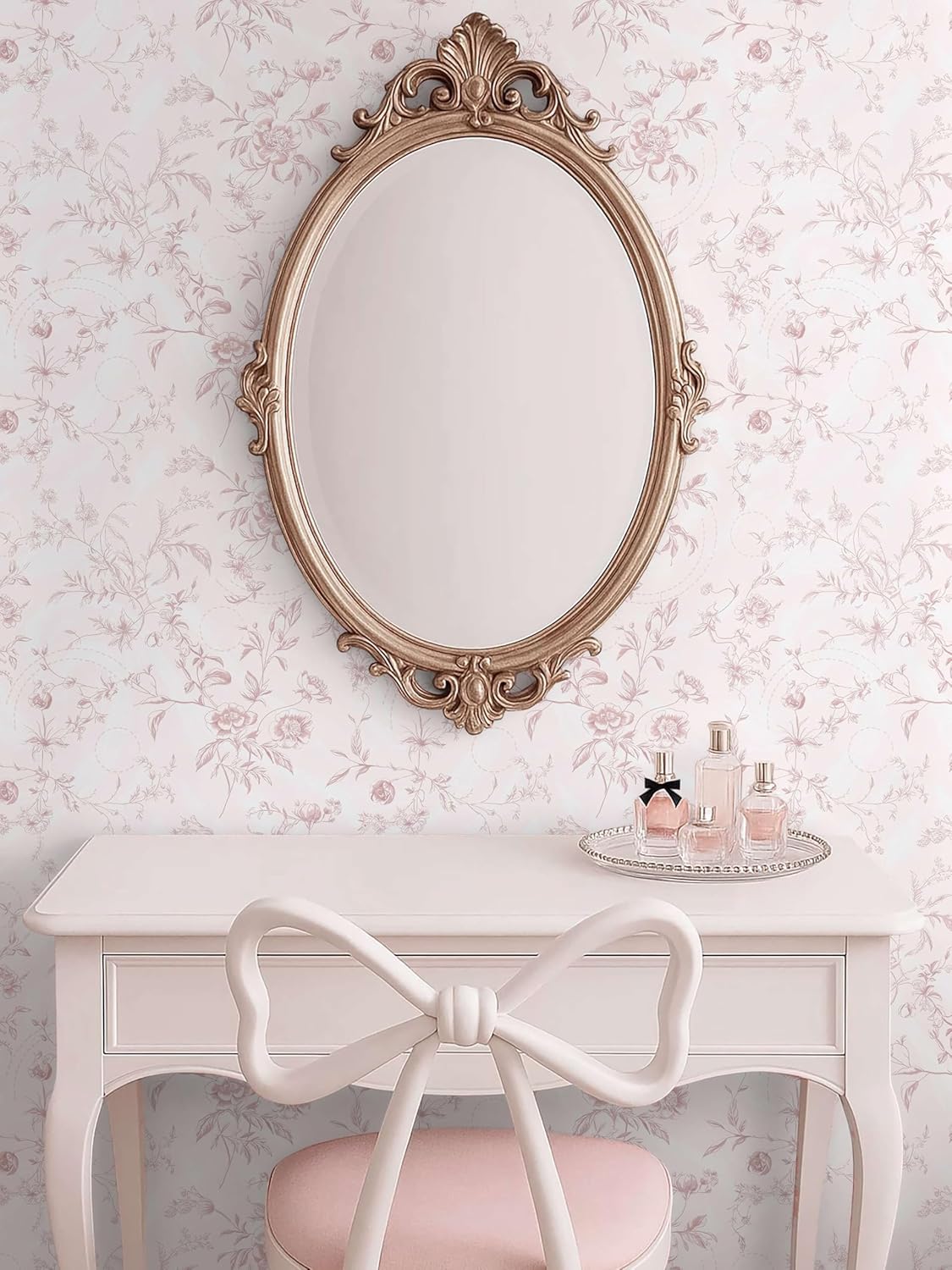 Ismoon Peel and Stick Wallpaper Floral Vintage Stick on Wall Paper Beige French Textured Contact Paper for Cabinet Removable Self Adhesive Wallpaper Vinyl Roll Shelf Deco, 17.3x78.7in