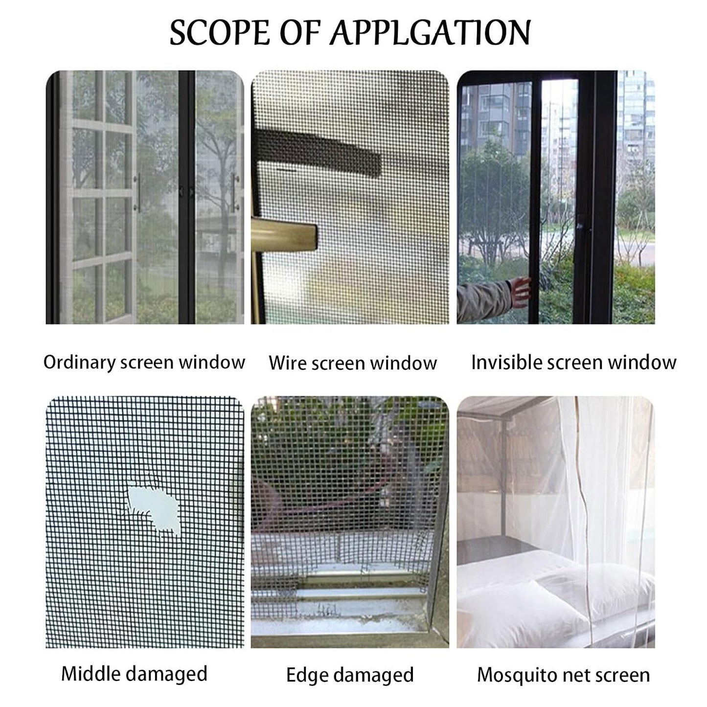 Fiberglass Window Repair Tape 4in X 15FT, Waterproof Screen Repair Kit for Mesh Screens, Instantly Covers Holes and Tears (Gray)