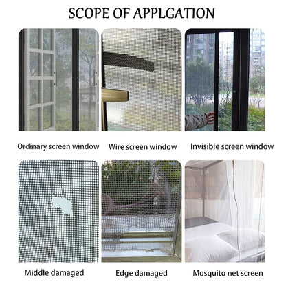 Fiberglass Window Repair Tape 4in X 15FT, Waterproof Screen Repair Kit for Mesh Screens, Instantly Covers Holes and Tears (Gray)