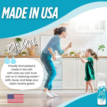 Oh Yuk Fridge Cleaner – Cleans Inside Refrigerator for Spotless, Food-Contact Safe Surfaces | Biodegradable, Vegan, Cruelty-Free | Effortlessly Lifts Sticky Messes & Dried-On Food | Spray Bottle