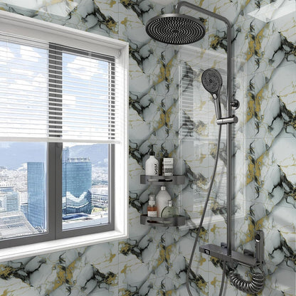 Peel and Stick Tile Shower Waterproof Marble Tiles Wall Panels, 11.8"x11.8" Self-Adhesive Backsplash Tile, 20 Pack
