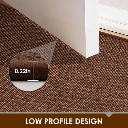Door Mat 30"x17", Non Slip Washable Door Mat Indoor Entrance, Low Profile Absorbent Entry Rug for Front Door, Entryway, Inside Entrance, Rubber Backing Dirt Trapper Indoor Mat, Khaki