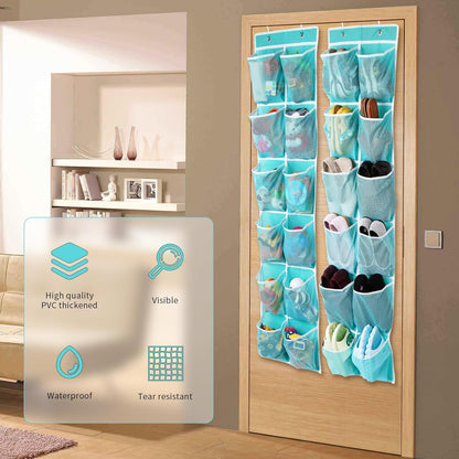 GOMAJI 2PK 12 Large Pockets Over Door Hanging Shoe Organizer