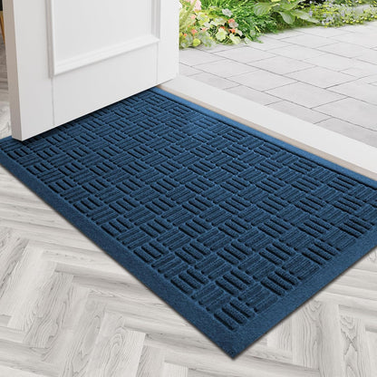 Mibao Front Door Mat, Heavy Duty Durable Welcome Mat for Outdoor Indoor, Dirt Trapper Waterproof Super Absorbent Door Mat for Entryway Outside Patio Porch, 29.5" x 17", Grey