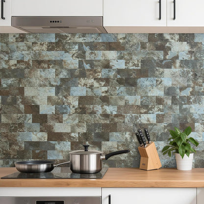 DICOFUN 10-Sheet Polished White Thick PVC Peel and Stick Backsplash, Ceramic Look Subway Tile White Kitchen Backsplash Peel and Stick Wall Tiles