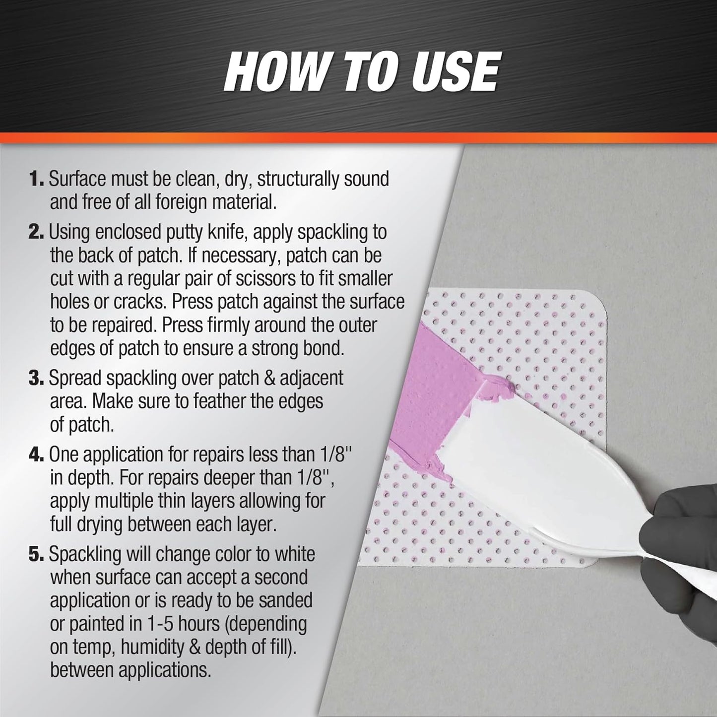 DAP DryDex Spackling Wall Repair Patch Kit, with Pink/White Dry Time Indicator, 8 Oz (7079812345)