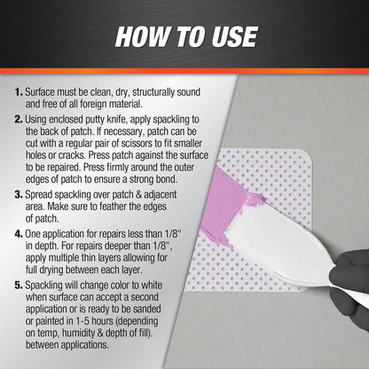 DAP DryDex Spackling Wall Repair Patch Kit, with Pink/White Dry Time Indicator, 8 Oz (7079812345)