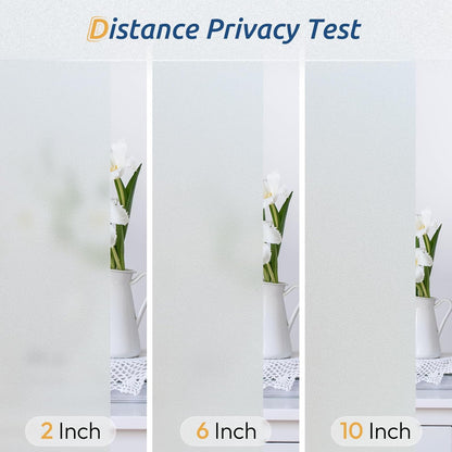 rabbitgoo Window Privacy Film, Frosted Glass Window Clings, Static Cling UV Heat Blocking Door Stickers for Home Bathroom, Removable Indoor Decal Coverings Day and Night, Pure, 17.5 x 78.7 Inches