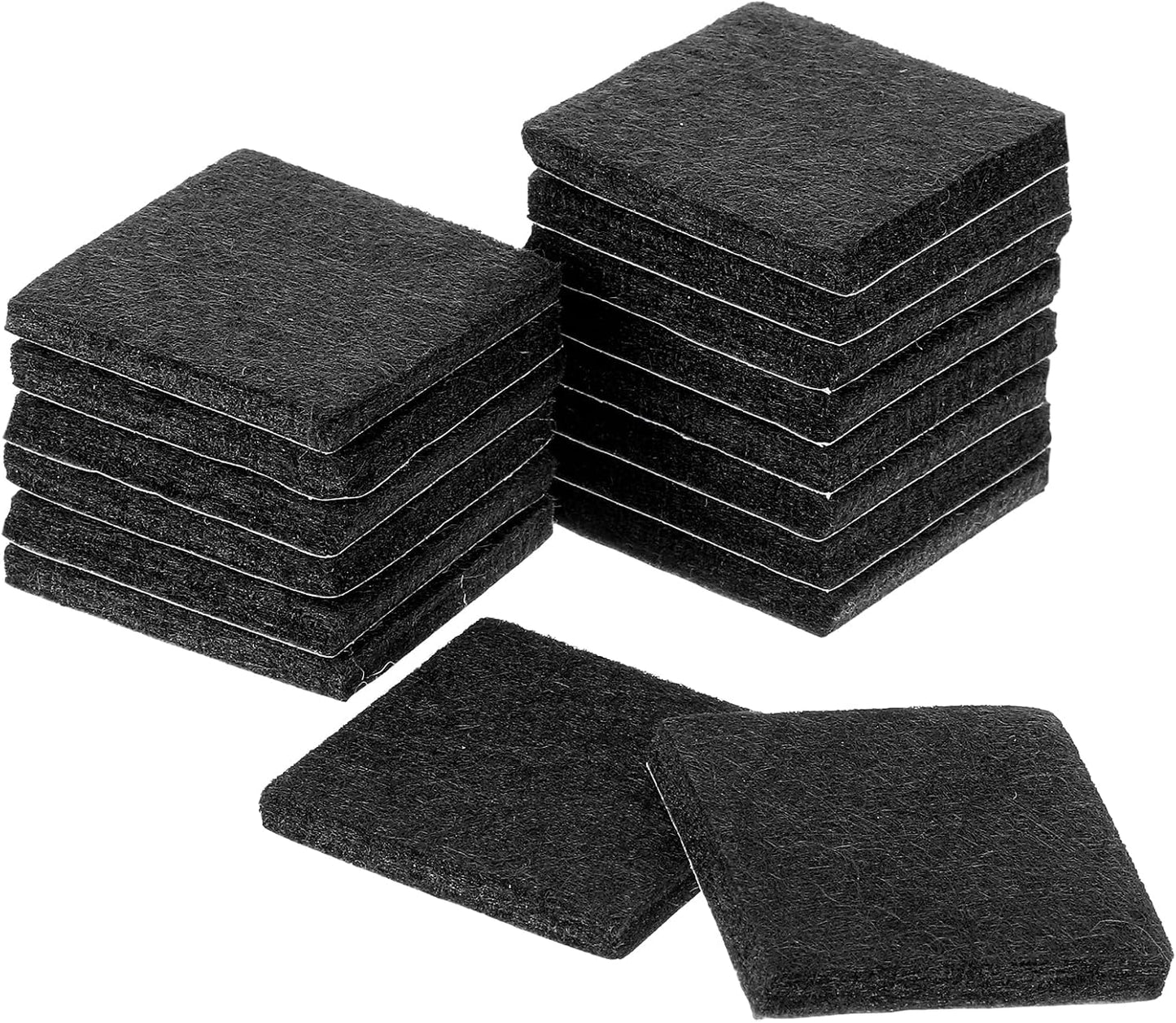 uxcell Furniture Pads, 16Pcs 2.5" - Square Self Adhesive Felt Furniture Pads, Floor Protectors for Furniture Feet Chairs Legs Hardwood Floors (Brown)