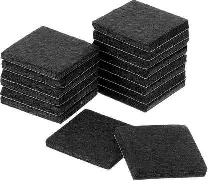 uxcell Furniture Pads, 16Pcs 2.5" - Square Self Adhesive Felt Furniture Pads, Floor Protectors for Furniture Feet Chairs Legs Hardwood Floors (Brown)