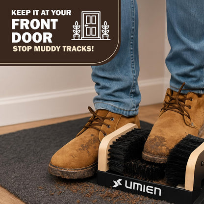 Umien™ Boot Scraper Outdoor Shoe Brush with Flaps - Cleaning Heavy-Duty Shoe Cleaner and Boot Scrubber for Mud, Dirt, and Snow - Durable Weather-Resistant Outdoor Shoe Cleaning Tool