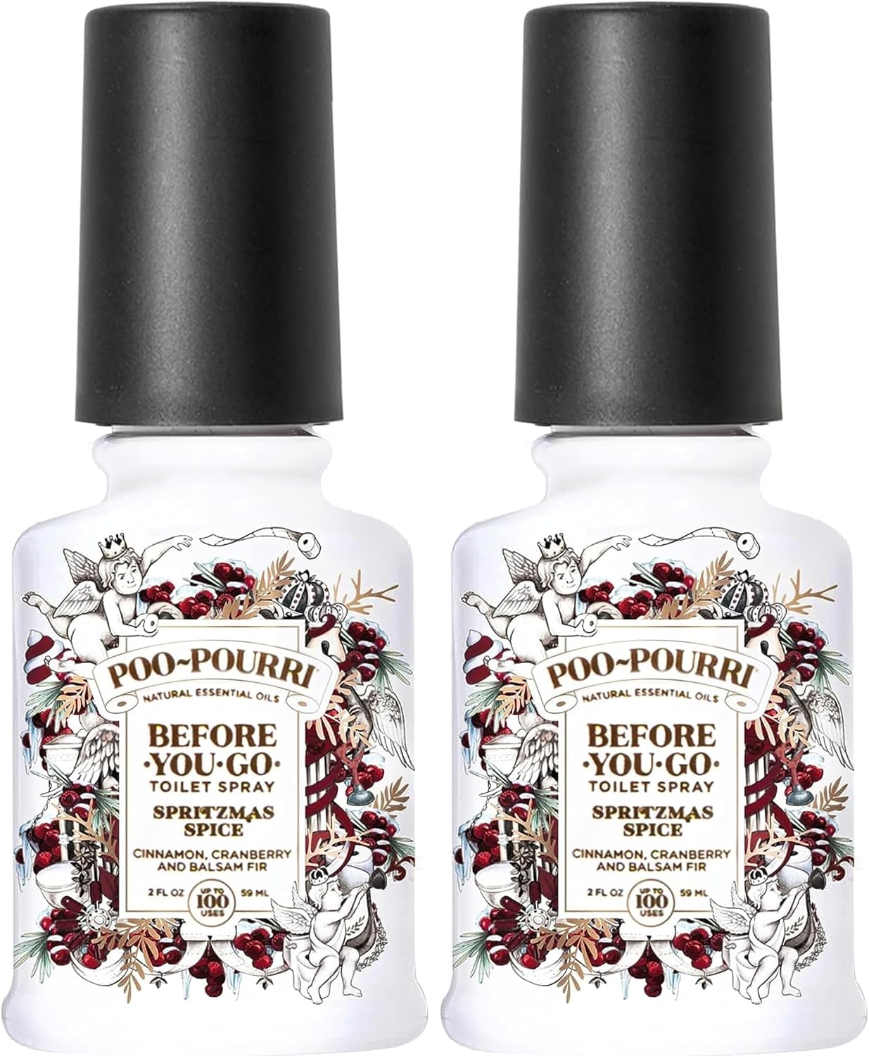 Poo-Pourri Before-You-Go Toilet Spray, Bamboo Rain, 2 Fl Oz, Up to 100 Uses, Bathroom Odor Deodorizer with Essential Oils for Home or Work, Travel Essentials, TSA Approved Size, Bamboo & Fresh Grass