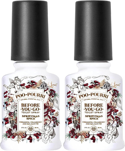 Poo-Pourri Before-You-Go Toilet Spray, Bamboo Rain, 2 Fl Oz, Up to 100 Uses, Bathroom Odor Deodorizer with Essential Oils for Home or Work, Travel Essentials, TSA Approved Size, Bamboo & Fresh Grass