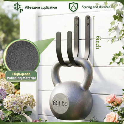 Lifyzoon 2Pack Heavy Duty Garden Hose Holder - Wall Mount Metal Hose Hanger | Rust-proof Water Hose Racks, 60 lbs Weight Capacity, Sturdy Outdoor Yard Organizer, Garage Tool & Backyard Storage