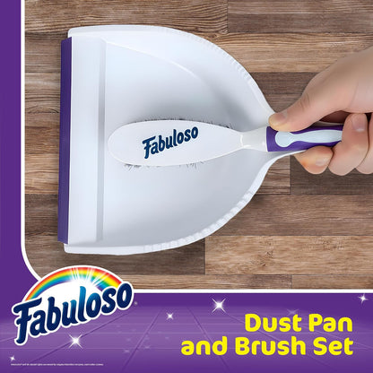 Fabuloso Cleaning Brush, Compact Hand Scrub Brush with Easy Grip Rubber Texture for Kitchen, Bathroom, Tile, Baseboards and Floors, Firm Bristles for Indoor Surface Cleaning, White & Purple, 6 Inch