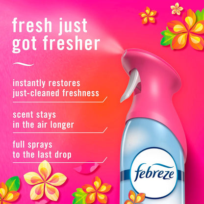 Febreze Air Mist, Air Freshener Spray, Odor Fighting Room Spray, Deodorizer for Home Bathroom Kitchen Office Apartment Dorm Room Classroom, Linen & Sky Scent, 8.1oz (Pack of 2)