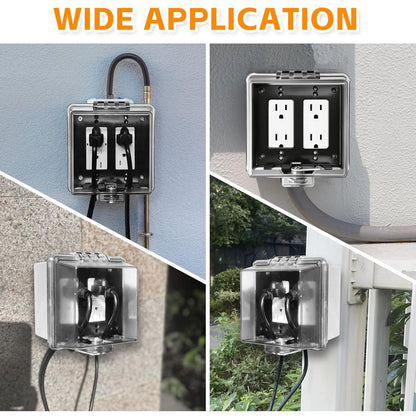Outdoor GFCI Outlet with in Use Cover and Waterproof Lockable Box Kit,1 Gang, 15 Amp TRWR Self-Test GFI Receptacle,Electrical Baby Proof Self-Lock Covers,1 Pack
