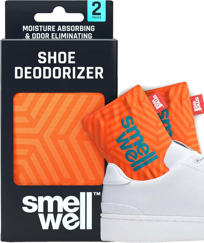 SmellWell - Scented Shoe Deodorizer Inserts - Odor Eliminators - Activated Bamboo Charcoal + Minerals - Natural Fresheners for shoes, bags, gloves - 2 x 1.8oz Original Size - Black Zebra