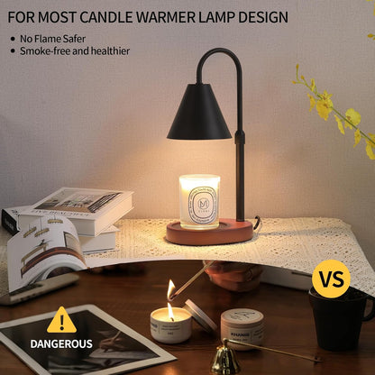 MEIXISUE Candle Warmer Lamp with Timer and Dimmer,Electric Gold Light Gifts for Women Melt Wax Warmer Lamp with 2 Bulbs for Candle Jars House Warming New Home Decor Bedroom