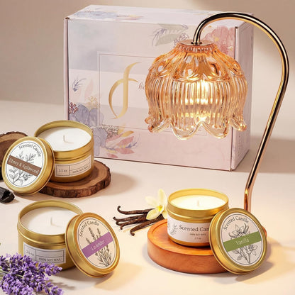 Funistree Flower Candle Warmer Lamp with Timer & Dimmer, Adjustable Height Candle Warmer, Christmas Birthday Gifts for Women Mom, House Warming New Home Decor, Wax Warmer with 2 Bulbs for Jar Candles