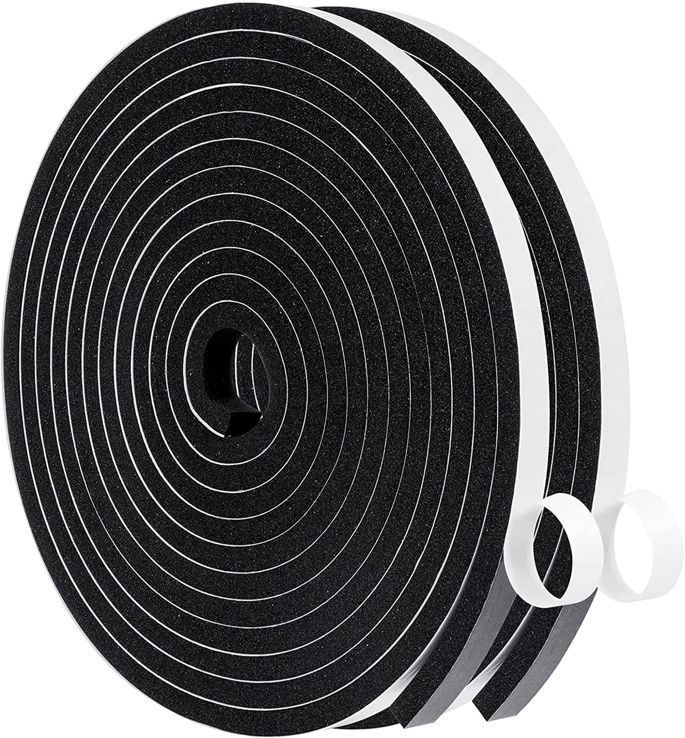 MAGZO Weather Stripping Door Seal, 1/2 Inch Wide X 1/8 Inch Thick Adhesive Foam Tape Soundproof Weatherstripping for Windows, 3 Rolls Total 50FT Black