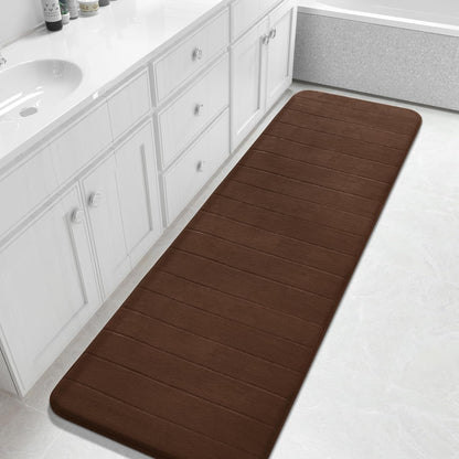 Yimobra Memory Foam Bath Mat, Super Soft Absorbent Bathroom Rug Non Slip, Quick Dry, Machine Washable Floor Carpet for Tub Shower, Home Decor Accessories, 24x17, Grey