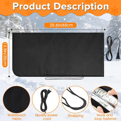 Heated Outdoor Faucet Covers for Winter Freeze Protection, 25.6" x 13.8" Outdoor Faucet Heating Cover, Reusable Waterproof Spigot Cover Winter Insulated Long Faucets Sock for Outside Faucet Hydrant