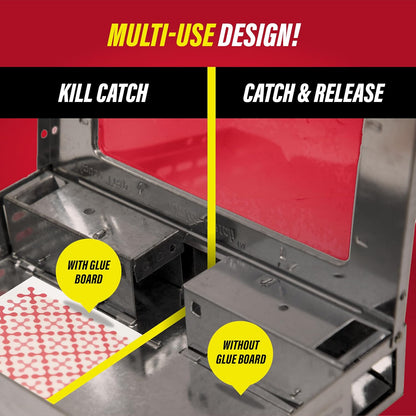 Catchmaster Compact Sticky Insect & Mouse Traps 75-Count, 3.5"x7" Glue Boards for Mice & Insects, Ultra Sticky Mouse Traps Indoor for Home Use in Garages, Basements & Attics, Capture in Tight Places