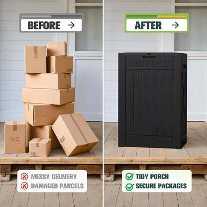 Greesum 31 Gallon Resin Deck Box All Weather Outdoor Storage Boxes for Patio Furniture Set,Outdoor Toys,Garden Tools,Black