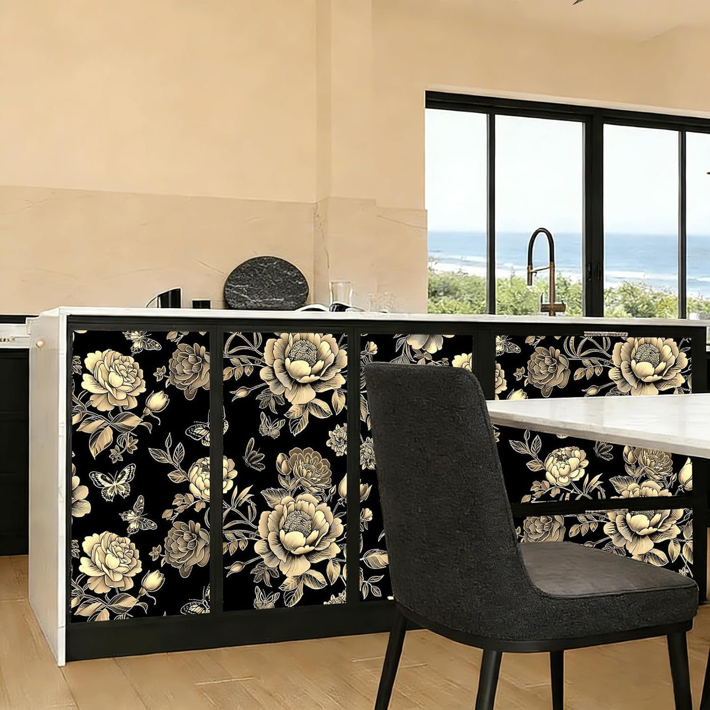 Peel and Stick Wallpaper, Soft Wildflower Botanical Contact Paper, PVC Vinyl Removable Wall Covering, Waterproof Easy-Clean, No Residue Renter Friendly, Neutral Decor, 39.4x17.3 in (Flowers2)