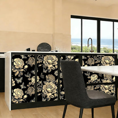 Peel and Stick Wallpaper, Soft Wildflower Botanical Contact Paper, PVC Vinyl Removable Wall Covering, Waterproof Easy-Clean, No Residue Renter Friendly, Neutral Decor, 39.4x17.3 in (Flowers2)