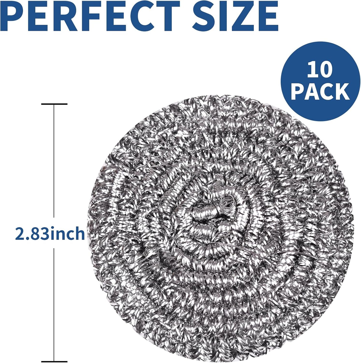 Stainless Steel Scrubber Scrubbing Scouring Pad Sponges Clean Pot Pan and Steel Wool for Kitchen Bathroom